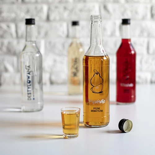 Sticlă 0,5 L cu capac și imprimare Lichior de Gutui - 4 buc. - 9