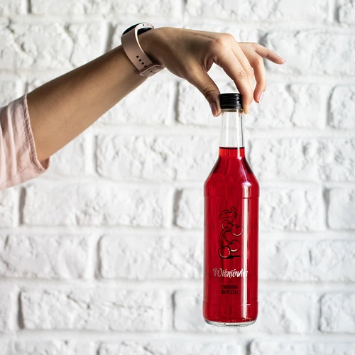 Sticlă 0,5 L cu capac și imprimare Vișinată - 4 buc. - 8