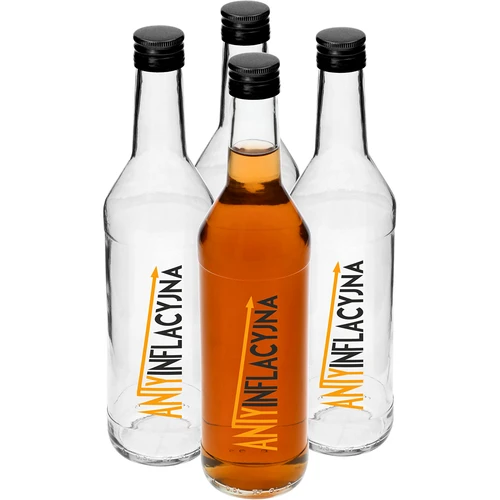 Sticlă 0,5 L cu capac și imprimeu Antiinflaționar - 4 buc.