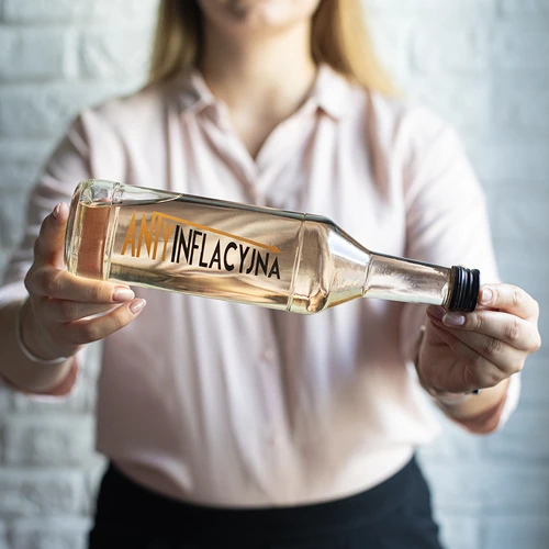 Sticlă 0,5 L cu capac și imprimeu Antiinflaționar - 4 buc. - 8