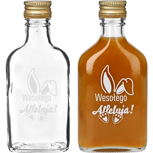 Sticlă 200ml cu capac, imprimare URECHI DE IEPURE 6buc - 3