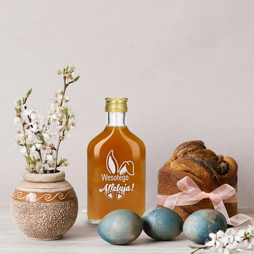 Sticlă 200ml cu capac, imprimare URECHI DE IEPURE 6buc - 7