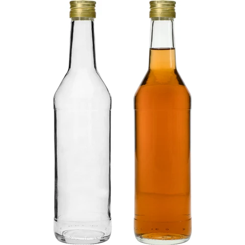 Sticlă 500 ml pentru vodcă simplă cu capace - 8 buc. - 6