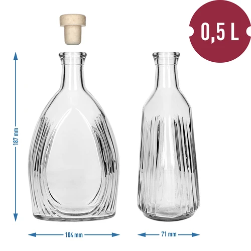 Sticlă "Banchet" 500 ml, cu dop - 6
