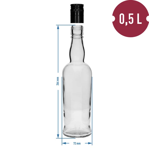 Sticlă Căpitan 500 ml cu capac - 4