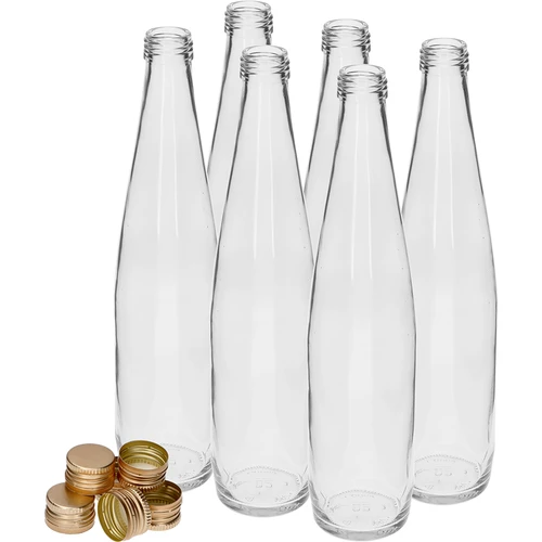 Sticlă Club 500 ml cu capac filetat auriu, set de 6 buc. - 2