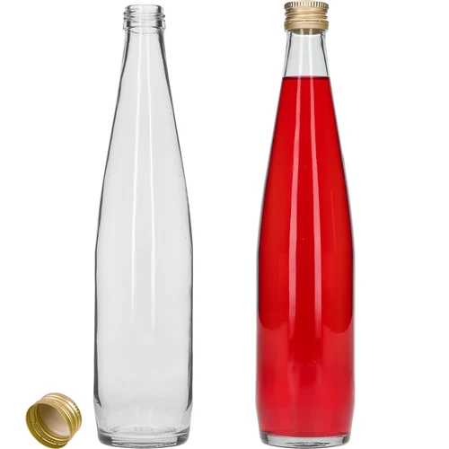 Sticlă Club 500 ml cu capac filetat auriu, set de 6 buc. - 4