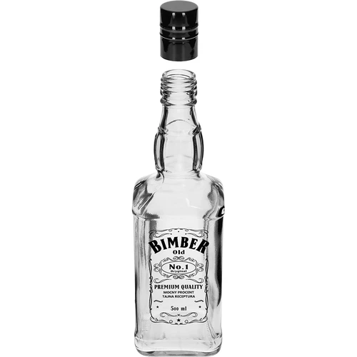 Sticlă Daniels 500 ml cu capac cu filet, imprimeu „Bimber OLD”, 1 bucată - 2
