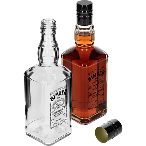 Sticlă Daniels 500 ml cu capac cu filet, imprimeu „Bimber OLD”, 1 bucată - 4