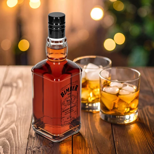 Sticlă Daniels 500 ml cu capac cu filet, imprimeu „Bimber OLD”, 1 bucată - 7