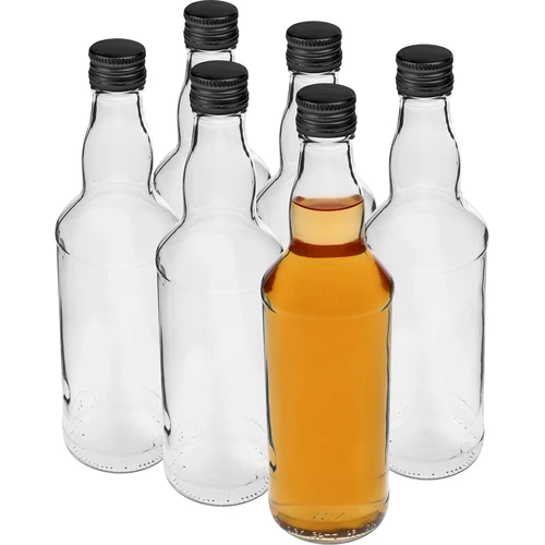 Sticlă de 500 ml pentru vodcă, cu capac negru filetat, 6 buc. - 3
