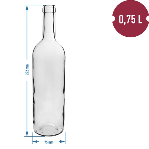 Sticlă de vin 0,75 L albă – Ambalaj de 8 buc. - 3