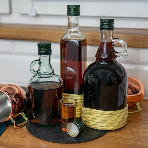 Sticlă Gallone 1L cu împletitură, cu capac - 6