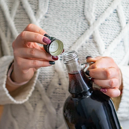 Sticlă Gallone 1L cu împletitură, cu capac - 7