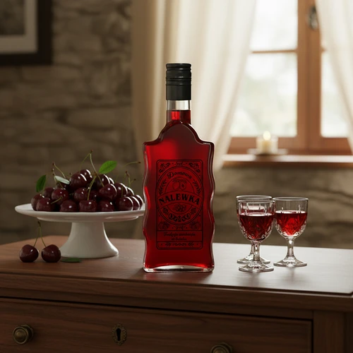 Sticlă Klasztorna 500 ml cu capac filetat, inscripție „Nalewka”, 1 buc. - 6