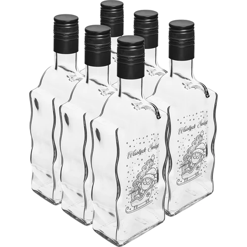 Sticlă Klasztorna 0,5 L cu capac negru și imprimeu cu Moș Crăciun - 4