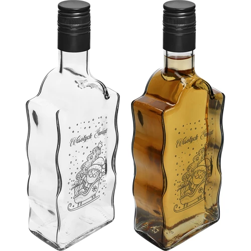 Sticlă Klasztorna 0,5 L cu capac negru și imprimeu cu Moș Crăciun - 3