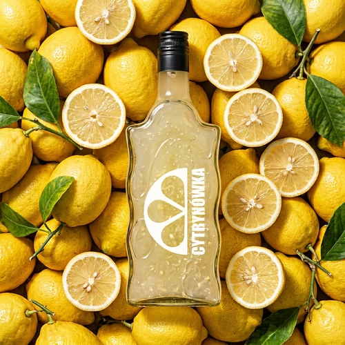 Sticlă Klasztorna 500 ml cu capac cu filet și inscripție „Cytrynówka”, model 2 - 6