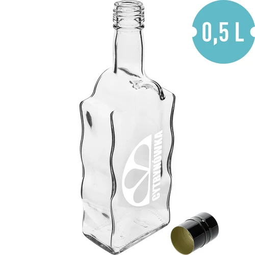 Sticlă Klasztorna 500 ml cu capac cu filet și inscripție „Cytrynówka”, model 2 - 2