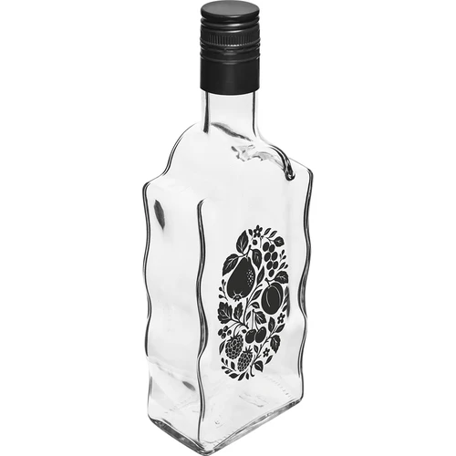 Sticlă Klasztorna 500 ml cu capac și imprimeu „Fructe”, model 1