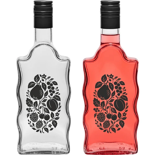 Sticlă Klasztorna 500 ml cu capac și imprimeu „Fructe”, model 1 - 3