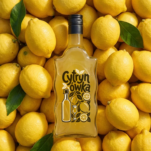 Sticlă Klasztorna 500 ml cu capac înfiletabil și inscripția „Cytrynówka”, model 1 - 6