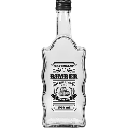 Sticlă Klasztorna 500 ml cu capac cu filet, inscripție „Bimber”, 1 buc. - 3