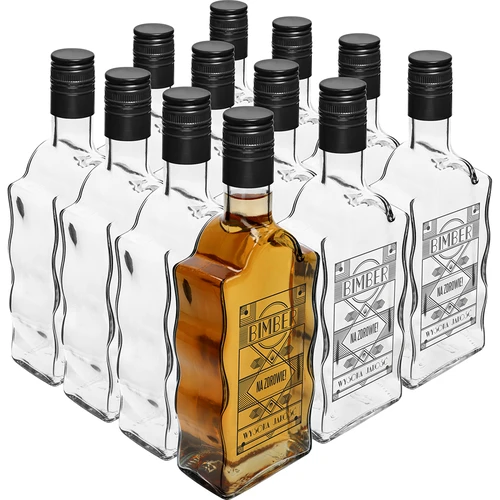 Sticlă Mănăstirească 0,5 L, cu capac și imprimare Rachiu - 5