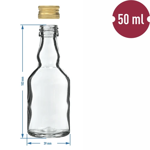 Sticlă Maluch 50 ml cu capac - 10 buc. - 6