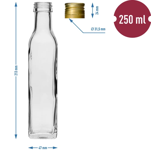 Sticlă Maraska 250 ml cu capac, 6 buc. - 7