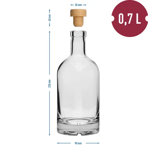 Sticlă Miss Barku transparentă cu dop, 700 ml - 6