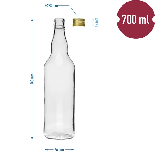 Sticlă „Monopol” 700 ml cu capac - 4 buc. - 6