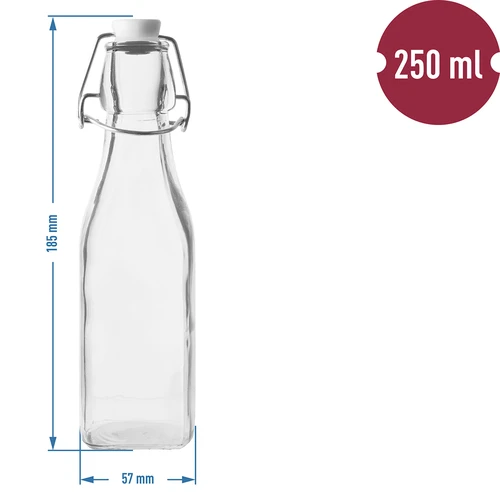 Sticlă Pătrată etanșă 250 ml - 2
