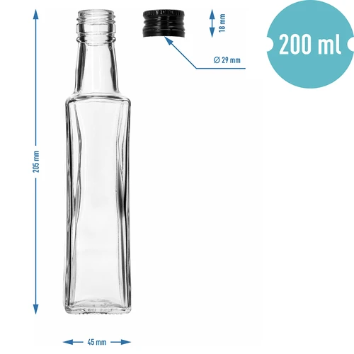 Sticlă Olimp 200 ml cu capac cu filet, 1 bucată - 8