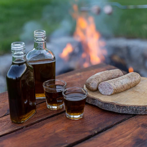 Sticlă pentru lichioruri ploscuță cu capac 200 ml 10 buc - 7