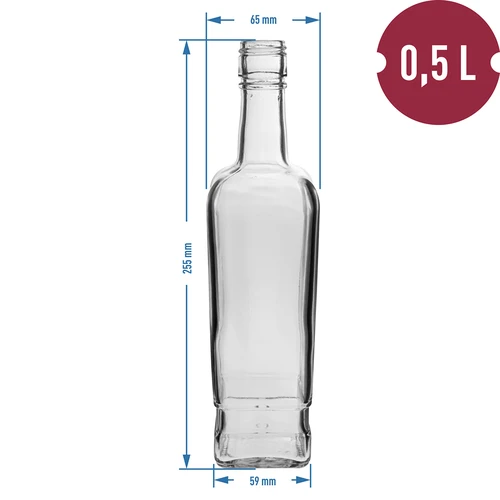 Sticlă Principală 500 ml cu capac, 6 buc. - 6