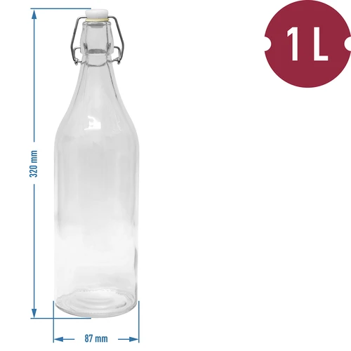 Sticlă rotundă 1 L cu închidere ermetică - 2