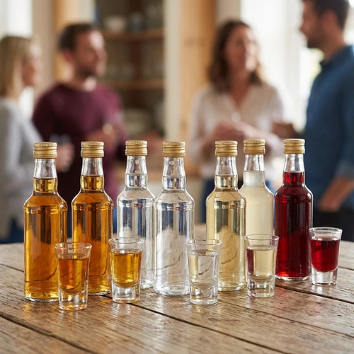 Sticlă clasică pentru băuturi spirtoase 200 ml, cu capac auriu fi 28, 1 buc. - 6