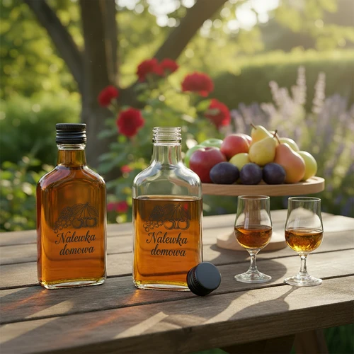 Sticlă tip ploscă 200 ml, cu capac cu filet, inscripția „Lichior de casă”, 1 buc. - 5