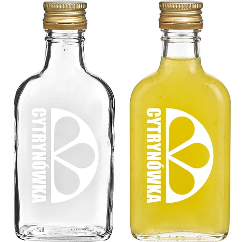 Sticlă tip ploscă 200 ml cu capac și inscripție „Cytrynówka”, model 2 - 2