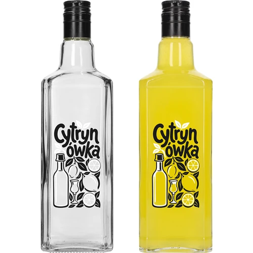 Sticlă Tynktura 500 ml cu inscripția „Cytrynówka” și capac cu filet - 3