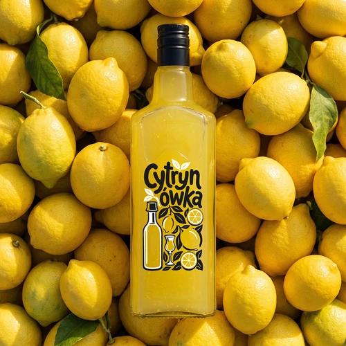 Sticlă Tynktura 500 ml cu inscripția „Cytrynówka” și capac cu filet - 6