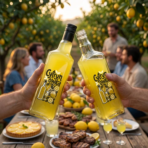 Sticlă Tynktura 500 ml cu inscripția „Cytrynówka” și capac cu filet - 7