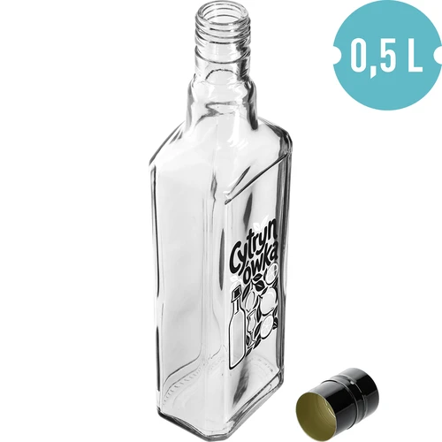 Sticlă Tynktura 500 ml cu inscripția „Cytrynówka” și capac cu filet - 2