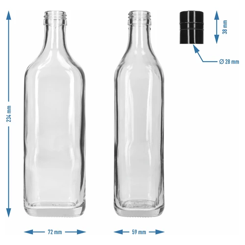 Sticlă Walker 500 ml, cu capac, 1 buc. - 5
