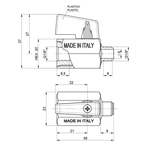 Supapă cu bilă 1/8 inch - 3