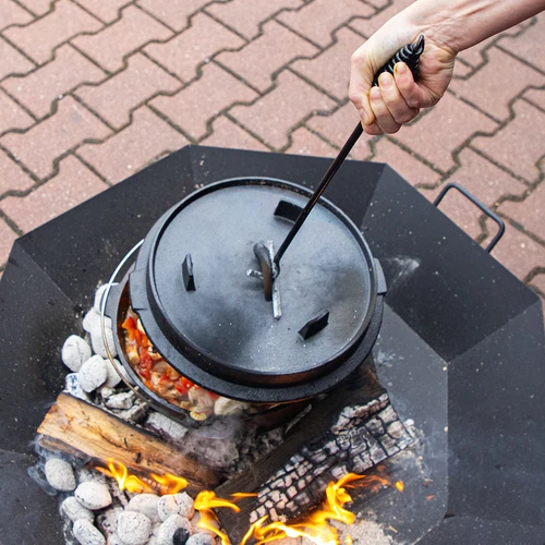 Suport/cârlig pentru capacul oalei sau cazanului din fontă - 5