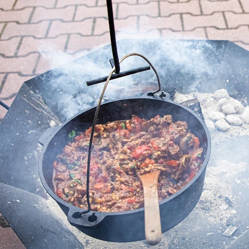 Suport/cârlig pentru capacul oalei sau cazanului din fontă - 7