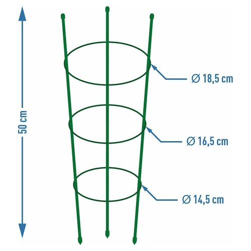 Suport inelar pentru plante 3 inele 0,5m - 2