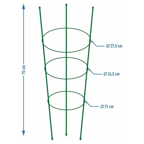 Suport inelar pentru plante 3 inele 0,7m - 2